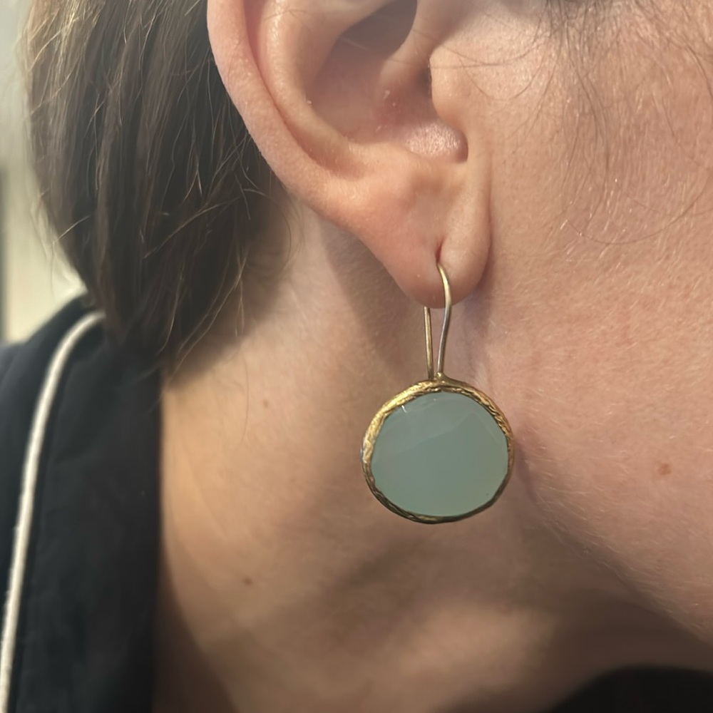 Turquoise Gold Hanging Earrings